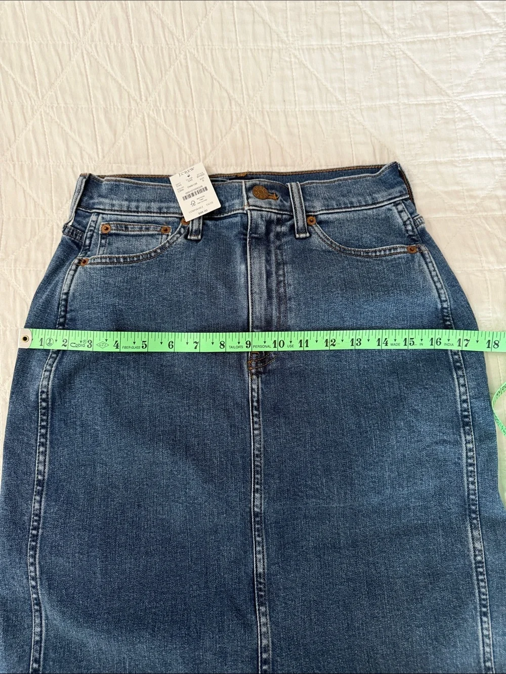 NWT J. Crew Classic Casual Chic Minimalist Denim Pencil Skirt - Size 0